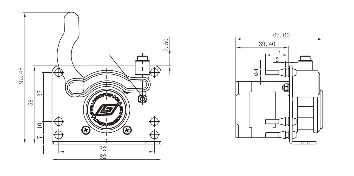 OEM-перистальтический насос T-S502&JY10 — Монтажный чертёж, 1