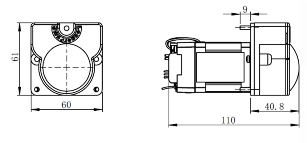 OEM-перистальтический насос T100-SE01&JY15 — Габариты, 1