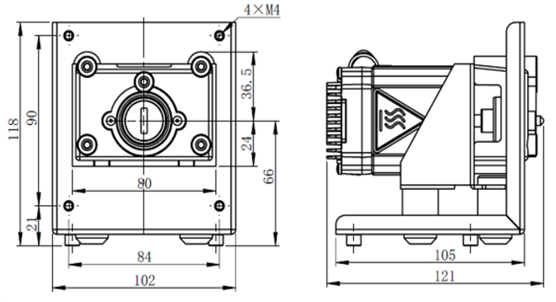 OEM-перистальтический насос T100-SC02 — Габариты, 1